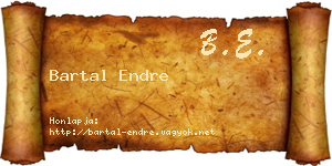 Bartal Endre névjegykártya