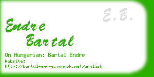 endre bartal business card